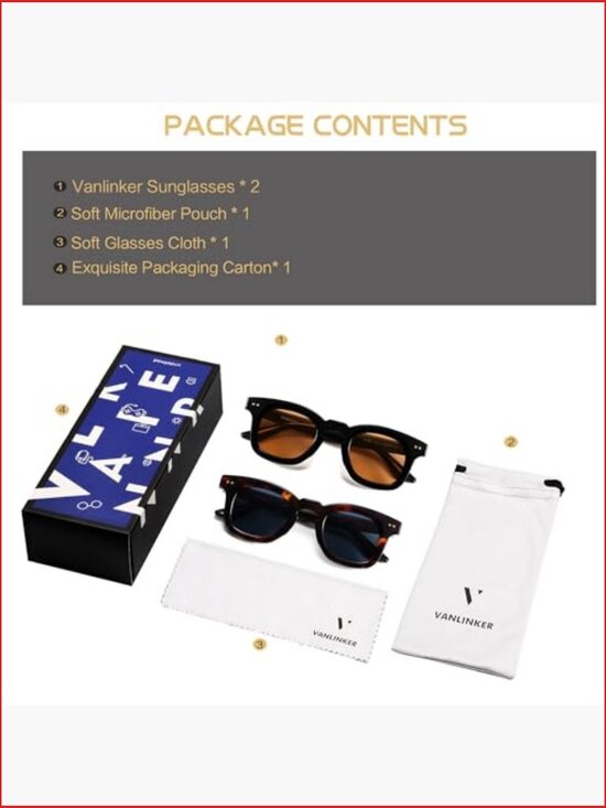 Retro Small Chunky Square Polarized Sunglasses for Men Women VL9881 main image 6